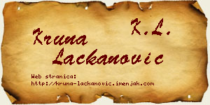Kruna Lackanović vizit kartica
